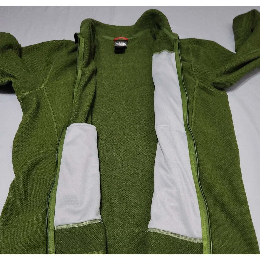 The North Face Mens TKA 200 Full Zip Fleece Jacket Green C865 Large